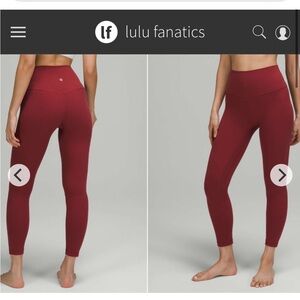 Lululemon Align High-Rise Pant 25" Sz 10 Mulled Wine 7/8 Length Nulu Tight 1031